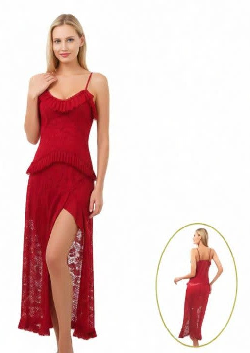 2 Pcs-Scarlet Charm Long Nighty
